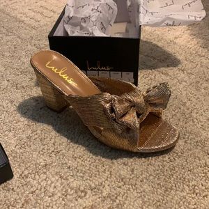 lulu Dorothea size 9 rose gold heels